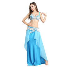 High quality women belly dance costume set bra&belt&skirt showgirl belly dancing clothes halloween bellydance 3pcs suit 2024 - buy cheap
