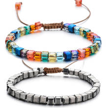 Pulseira esticável feminina, nova moda brilhante, cristais de vidro, miçangas, corrente, bracelete para mulheres, boho, joias, presente 2024 - compre barato