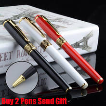 Caneta esferográfica de metal, caneta esferográfica com 2 canetas para homens, marca de luxo, design moderno, assinatura, presente 2024 - compre barato
