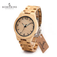 BOBO BIRD-reloj analógico de madera de bambú Natural para hombre, accesorio de pulsera de cuarzo resistente al agua con movimiento japonés, complemento masculino de marca de lujo con esfera luminosa, L-D27 2024 - compra barato