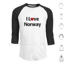 Eu amo noruega blusas de manga longa, noruega, praia, futebol 2024 - compre barato