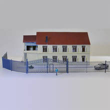 GY46150 Model Train Railway N Scale 1:160 Model Building Fence Wall with Door 2024 - buy cheap