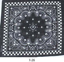 100% Cotton Punk Hip Hop Skull Black Paisley Bandana Headwear/Hair Band Scarf Neck Wrist Wrap Band Headtie For Women/Mens 2024 - buy cheap