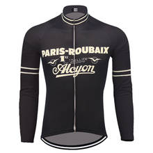 PARIS-ROUBAIX winter fleece and no fleece cycling Jersey long sleeves back bike clothing windproof mtb bicycle clothes 2024 - buy cheap