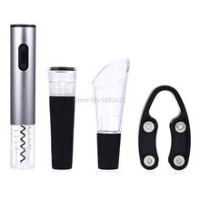 4pcs Electric Automatic Wine Bottle Opener Set Cordless Corkscrew with Foil Cutter Vacuum Stopper Pourer Opener Wine Accessories 2024 - buy cheap