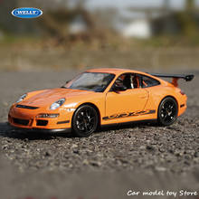 WELLY 1:24 Porsche 911(997) GT3RS coche deportivo rojo simulación de coche de aleación modelo de coche artesanías decoración colección herramientas de juguete regalo 2024 - compra barato