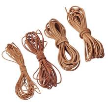 Cordón de cuero de vaca para fabricación de joyas, cuerda de joyería de cuero, 1mm, 1,5mm, 2mm y 3mm, DIY, 5 m/set 2024 - compra barato