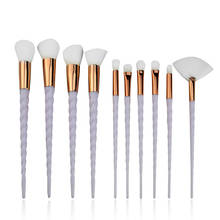 Professional 10PCS Spiral White Handle Makeup Brushes White Powder Foundation Blush Face Shading Cosmetic Eyebrow Brush Makeup 2024 - buy cheap