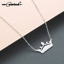 Cxwind Women Fashion Stainless Steel Choker Jewelry Charm Crown Pendant Necklace Chain Femme Wedding Party Valentine's Day Gifts 2024 - buy cheap