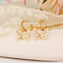 Kissme-pendientes colgantes con forma de mariposa para mujer, aretes con forma de mariposa, Color dorado, respetuosos con el medio ambiente, joyería de moda 2024 - compra barato
