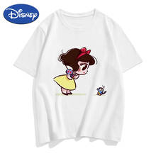 Camiseta branca de neve da disney, camiseta feminina fofa de desenhos animados, princesa, roupas da moda europeia 2024 - compre barato