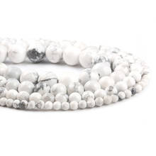 Natural pedra branca turquesa miçangas redondas soltas para fazer jóias pulseira diy colar acessórios 2024 - compre barato