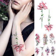 Waterproof Temporary Tattoo Sticker Bellflower Bird Cherry Blossom Tattoos Rose Flowers Body Art Arm Fake Sleeve Tatoo Women Men 2024 - buy cheap