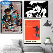 Cartaz de arte cowboy bebop spike jet japonês anime cartazes e impressões decoração da parede pintura da lona sala de crianças decoração de casa 2024 - compre barato