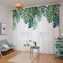 RZCortinas Modern Curtains for Living Room Bedroom Simple and Fashion Drape Plantain Leaf Printed Shading Curtain European Blind 2024 - buy cheap