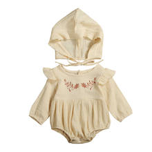 Citgeett Spring Newborn Baby Girl Cotton&Linen Clothes Ruffle Romper Jumpsuit Hat 2PCS Outfit Autumn Clothing 2024 - buy cheap