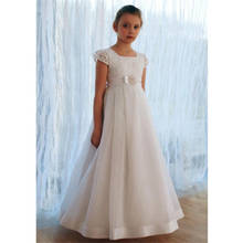 New White Ivory Flower Girl Dresses Ball Gown sleeveless Formal Lace Girl Birthday Gown Custom First Holy Communion Party Dress 2024 - buy cheap