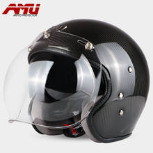 Motorcycle Carbon Fiber Helmet Open Face Motorbiker Retro Vintage JET Helmets Capacete Moto Motocross Casco 2024 - buy cheap