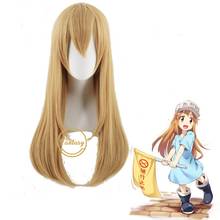 Cells At Work Platelet Cosplay Wig Long Straight Costume Synthetic Hair Halloween Costume Blonde Wigs + Free Wig Cap 2024 - buy cheap