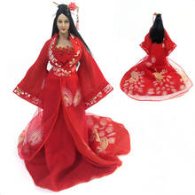 Disfraz de Bella china tradicional antiguo para mujer, ropa bordada Roja a escala 1/6 para modelo de figuras de acción de 12 pulgadas 2024 - compra barato