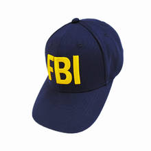 Novo boné de beisebol bordado de letras amarelas do fbi boné hip hop moda ao ar livre chapéu guarda-sol azul escuro ajustável 2024 - compre barato