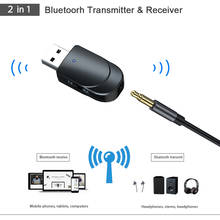 Transmissor e receptor bluetooth 5.0, adaptador aux para notebook, tv e alto-falante em casa, sem fio, bluetooth 3.5 2024 - compre barato