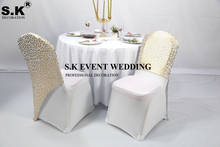 4 10 20pcs cobertura de cadeira mettalic elástica spandex capa de cobertura de cadeira para decoração de evento de casamento 2024 - compre barato