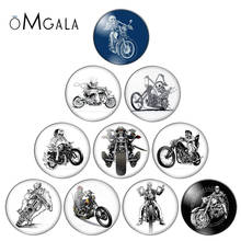 Moda steampunk crânio motocicleta 10 pces 12mm/18mm/20mm/25mm redonda foto de vidro cabochão demo plana volta fazendo descobertas 2024 - compre barato