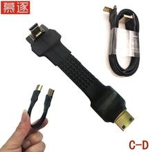 Ленточный плоский кабель FPC 50 см Micro HDMI-совместимый с MINI HDMI 2,0 type D экранированный FPV кабель для HD мультикоптера аэрофотосъемки 2024 - купить недорого