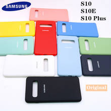 S10 caso original samsung galaxy s10 plus s10e silicone sedoso capa de alta qualidade macio-toque de volta protetora galaxy s10 + s10 e 2024 - compre barato