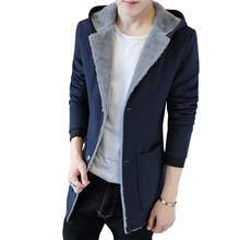 Мужская кашемировая куртка с капюшоном, Повседневная теплая куртка с бархатной подкладкой, ветровка большого размера 5XL, зима 2021 2024 - купить недорого