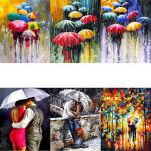 FSBCGT Abstract Rain Umbrella Street DIY Painting By Numbers Adults Drawing On Canvas Coloring By Numbers Wall Painting Decor 2024 - buy cheap