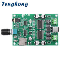 Tenghong bluetooth 5.0 placa amplificador estéreo digital 20 w + 20 YDA138-E duplo canal sem fio hd placa amplificador de som dc12v aux 2024 - compre barato