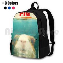 Mochila de senderismo al aire libre Little Sea Pig, bolsa deportiva de escalada, conejillo de indias, mordazas, tiburón, parodia bonita, Humor 2024 - compra barato