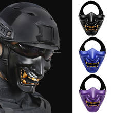 Máscara tática de paintball, combate militar, airsoft, tiro, máscara protetora, halloween, cosplay, caveira, máscara facial de horror 2024 - compre barato