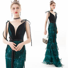 New peacock green sequined lady girl women princess mother prom evening performance banquet party ball dress gown 2024 - buy cheap