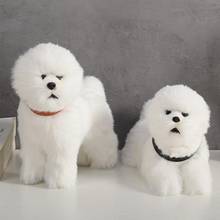 Muñeco de peluche de Bichon Frise para perro, muñeco de perro superlindo, perro maltés, cachorro, mascotas 2024 - compra barato