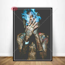 Nt942 wiz khalifa-quadriciclo de rapper, pintura de estrela cantora, poster de parede, arte para parede, imagem decorativa para sala de estar 2024 - compre barato