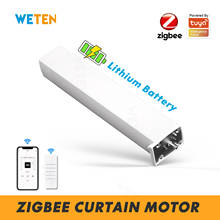 Zigbee Smart Motorized Electric Curtain Motor with Battery, Tuya Smart Life App 433 RF Remote Control, Support Google Home Alexa 2024 - buy cheap