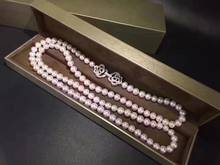 Collar de perla blanca redonda del Mar del Sur, 9-10mm, 24 pulgadas, 925s, KKK 2024 - compra barato