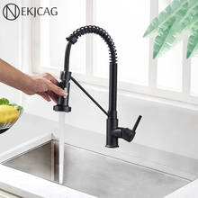 Grifo extraíble de cocina, doble salida de 360 grados, modo de agua, grúa para cocina, mezcladores de agua caliente y fría, color negro 2024 - compra barato