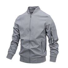 2021 Spring Men Bomber Jacket Casual Slim Stand Collor Windbreaker Jacket Male Outwear Zipper Thin Coat 2024 - buy cheap