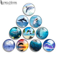 12mm 10mm 16mm 20mm 25mm 30mm 331 Dolphin Mix Round Glass Cabochon Jewelry Finding 18mm Snap Button Charm Bracelet 2024 - buy cheap