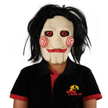 Jigsaw Killer Mask Movie Saw Horror Character Headgear Halloween Cosplay Makeup Party Clothing Props Long And Short Hair 2024 - buy cheap