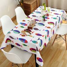 Toalha decorativa retangular com estampa de peixe, toalha de mesa retangular para sala de jantar, aniversário de crianças 2024 - compre barato
