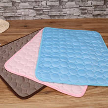 Pet Pad Summer Cooling Mat Dog Beds Mats Blue Pet Ice Pad Cool Cold Silk Moisture-Proof Cooler Mattress Cushion Puppy 2024 - buy cheap