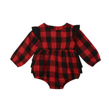 Christmas  Newborn Baby Plaid Long Sleeve Romper Long Sleeve Infant Kid Jumpsuit Clothing 2024 - buy cheap