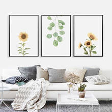 Pósteres de lona para pared de girasoles, decoración de granja, guardería, cocina, fotografía de flores, eucalipto, imagen de pintura de arte, decoración del hogar 2024 - compra barato