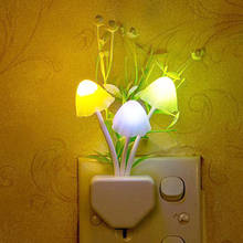 3D Colorful Mushroom Fungus Night Light Sleep EU & US Plug Light Sensor 220V 3 LED Mushroom Lamp Led Night Lights Baby gift 2024 - buy cheap