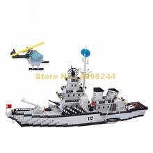  970pcs military army battle cruisers ship helicopter warship battleship 8  building blocks Bricks Toy 2024 - buy cheap